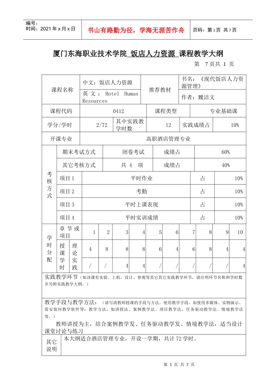 饭店人力资源新大纲_第1页