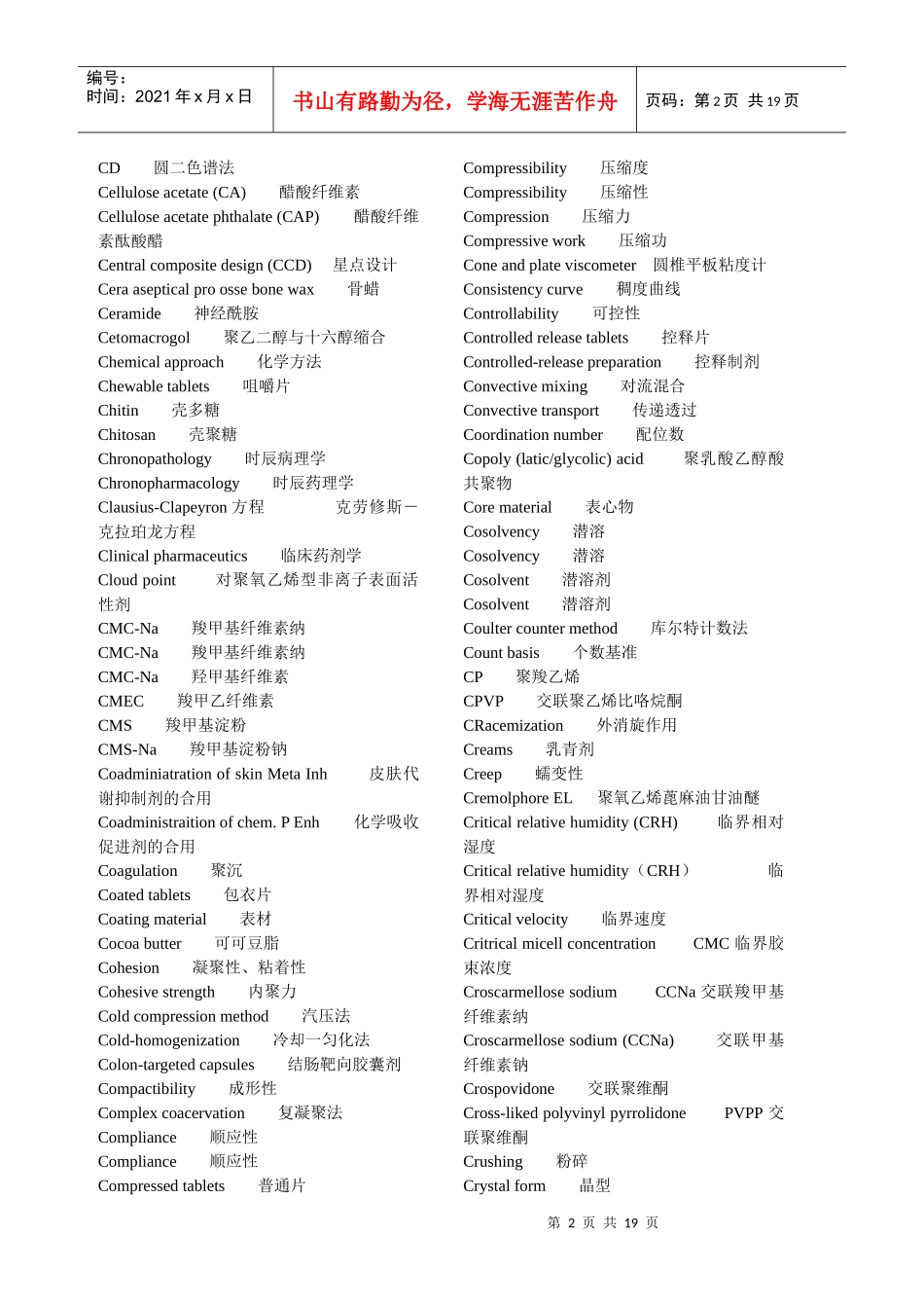 药学专业名词(汉英对照)_第2页