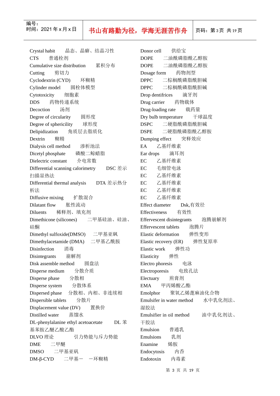 药学专业名词(汉英对照)_第3页