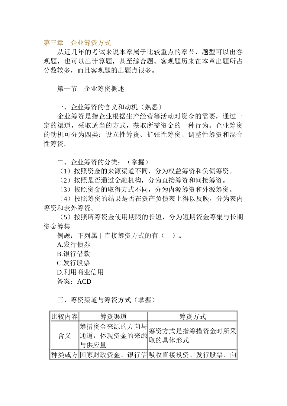 企业筹资的种类讲解_第1页