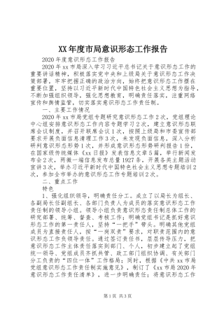 XX年度市局意识形态工作报告
