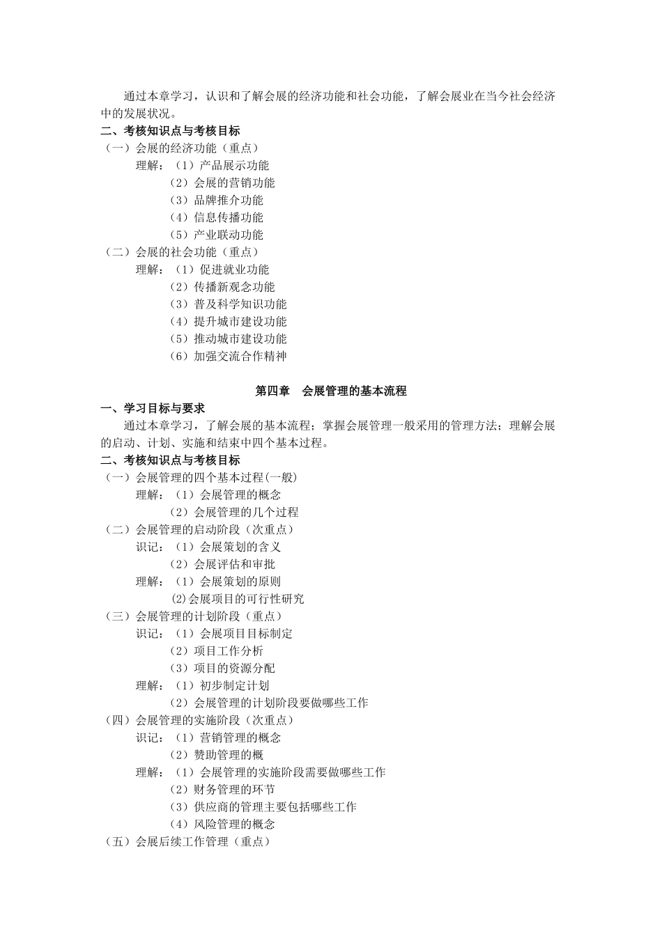 会展经济学模块考试大纲_第2页
