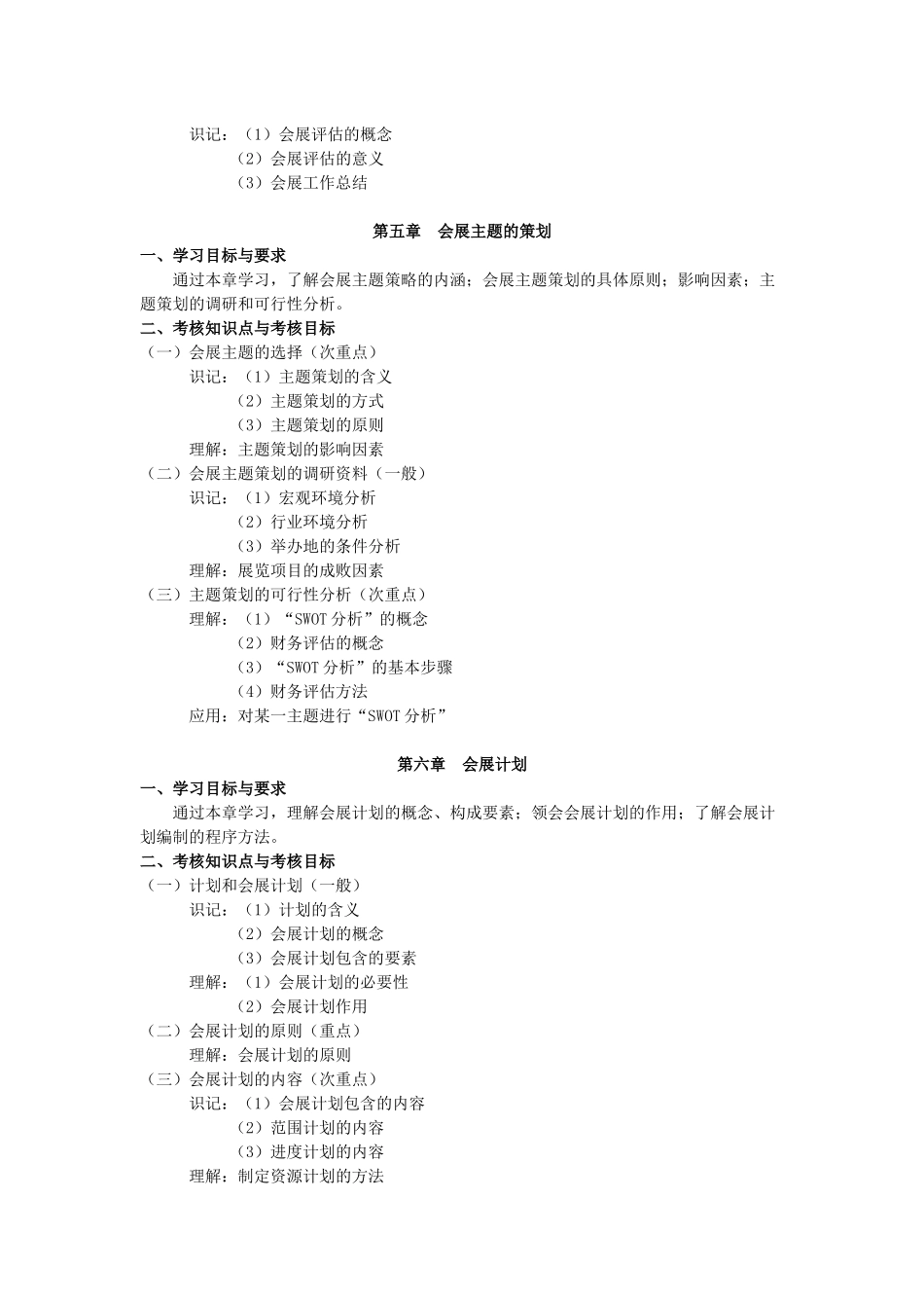 会展经济学模块考试大纲_第3页