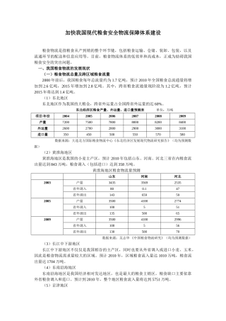加快我国现代粮食安全物流保障体系建设