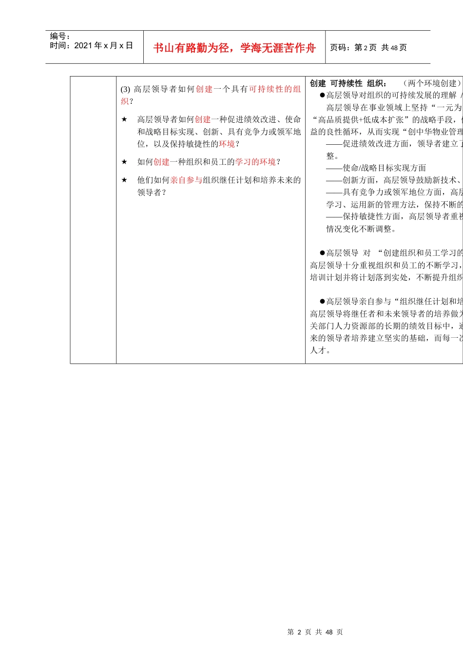 长城物业福州地区公司卓越绩效自评报告_第2页
