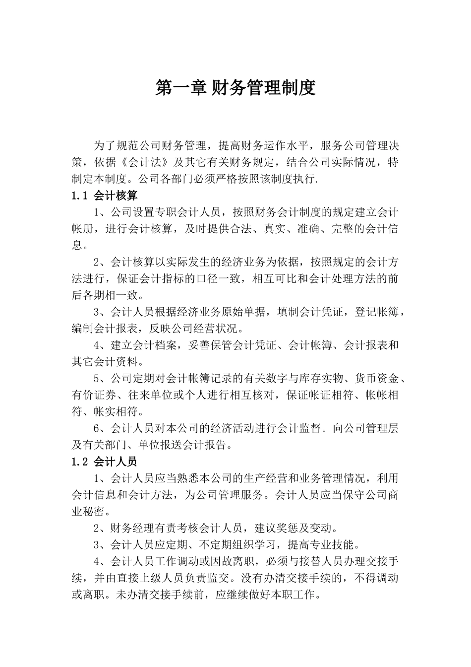 某某软件技术公司财务制度范本_第2页