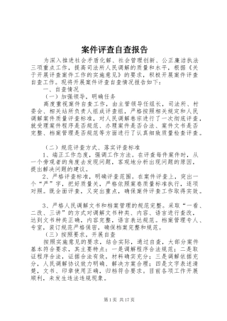 案件评查自查报告