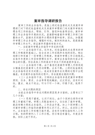 案审指导调研报告