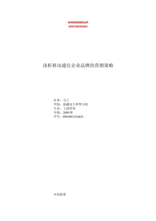 浅析企业品牌的营销策略版