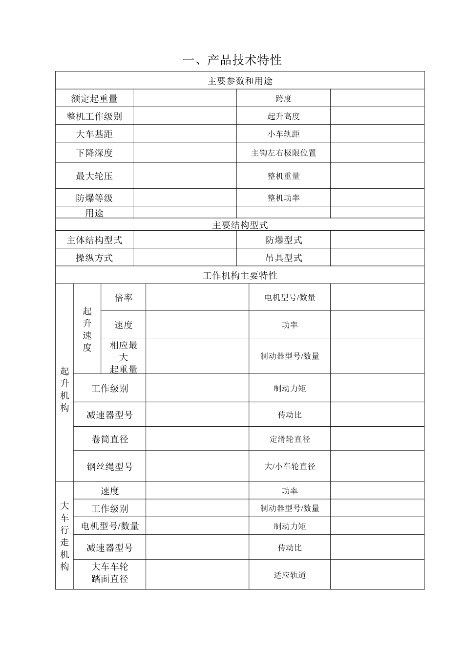起重机械产品质量证明书空表_第3页