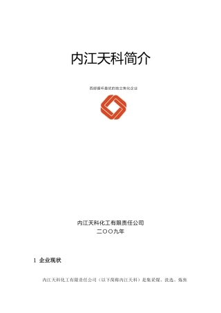 内江天科化工有限责任公司简介