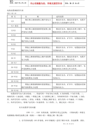 电缆面积承载电流及选配方法