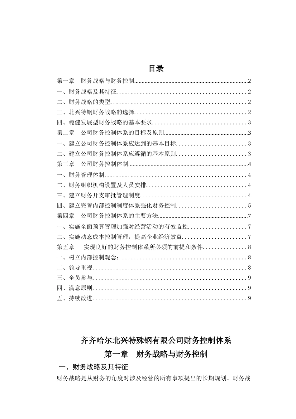 某特殊钢有限公司财务控制体系讲解_第1页