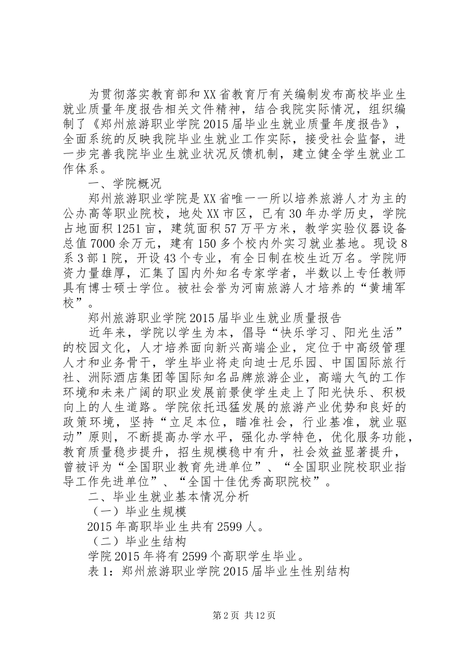 XX年郑州旅游职业学院年度报告[5篇范文]_第2页