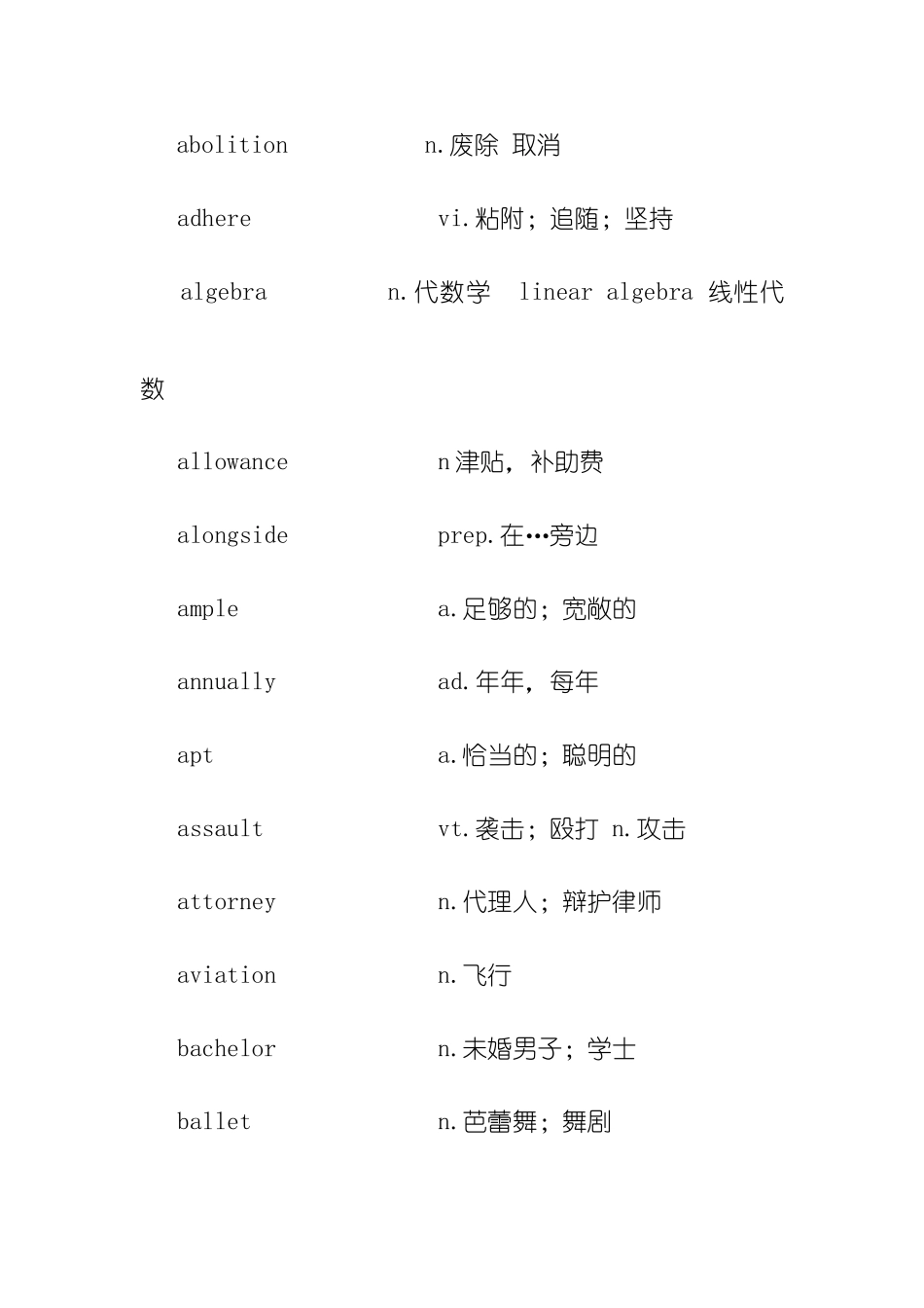 六级真题高频词(真题提炼)_第1页