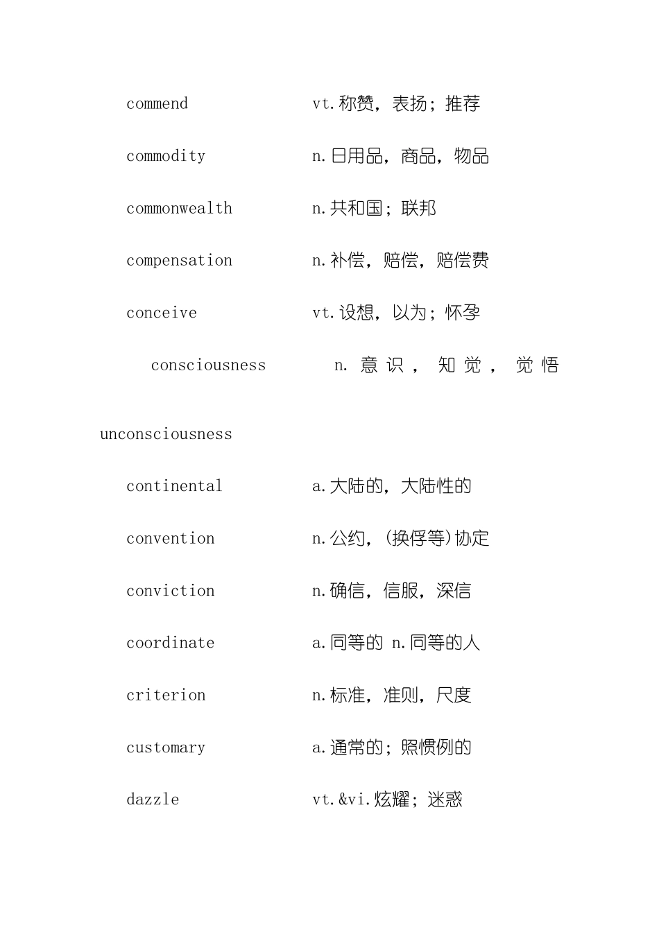 六级真题高频词(真题提炼)_第3页