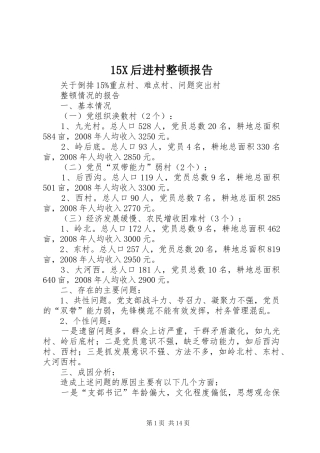 15X后进村整顿报告