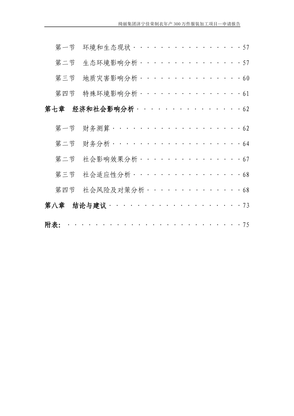绮丽集团济宁佳荣制衣年产300万件服装加工项目—申请报告_第2页