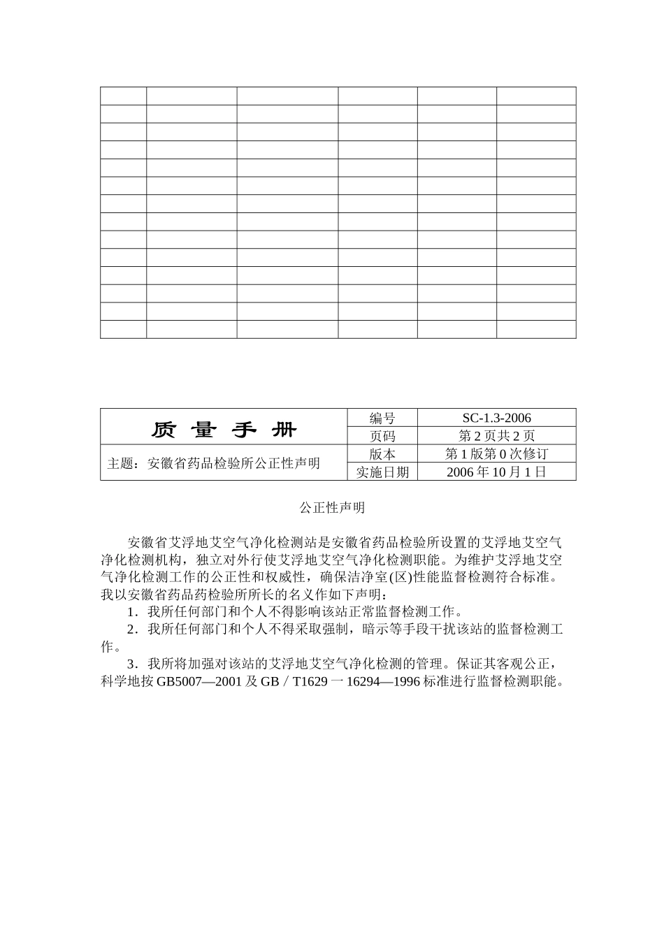 空气净化检测站质量手册_第2页