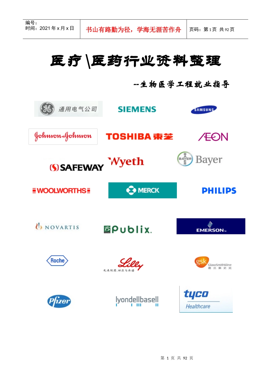 附件一：医疗仪器行业汇总-欢迎光临北京交通大学计算机与信_第1页