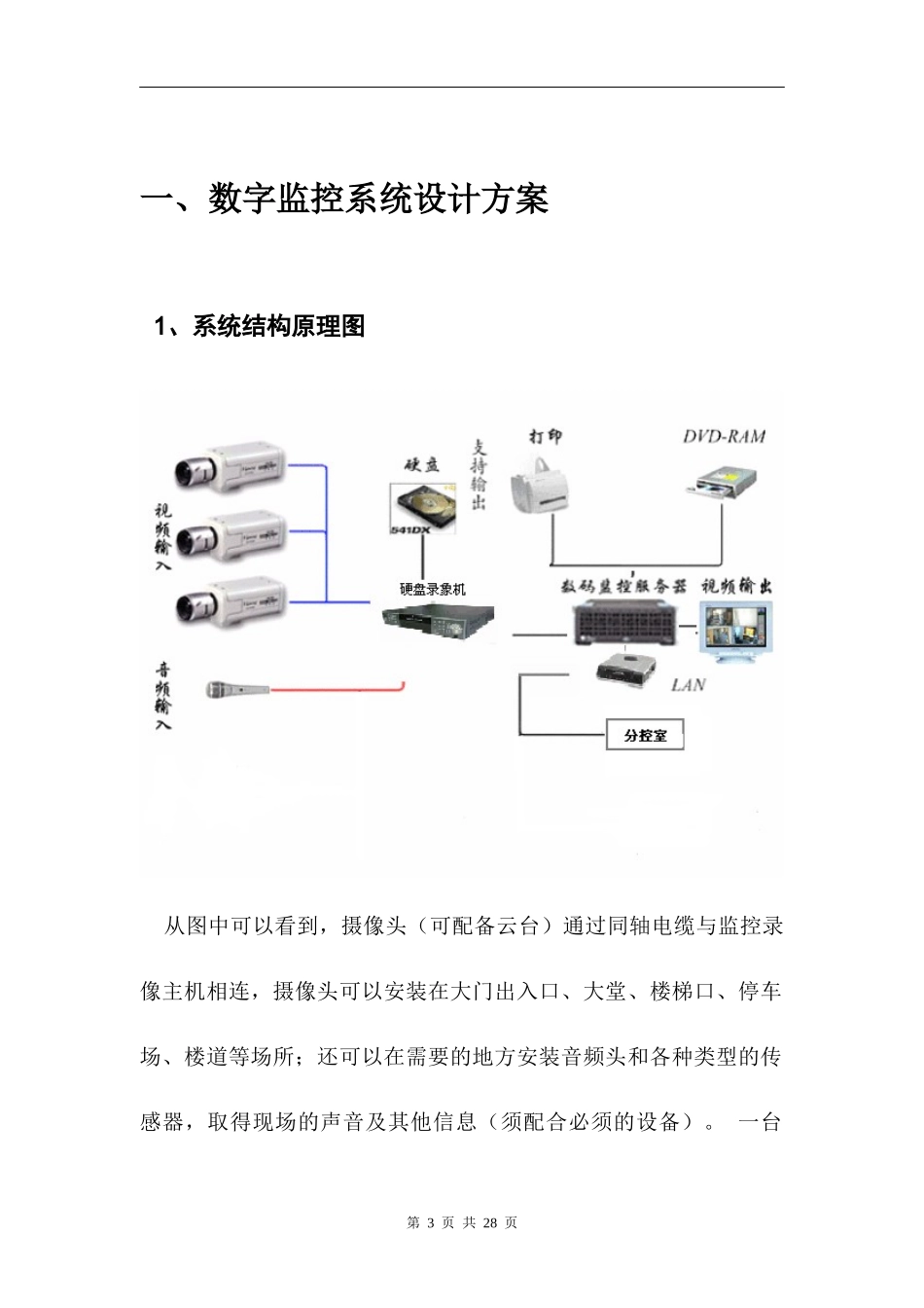 酒店数字监控系统设计方案 [当文网提供]_第3页
