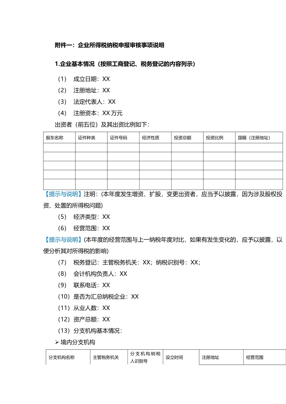 企业所得税年度申报鉴证底稿规范(附件参考样式)_第1页