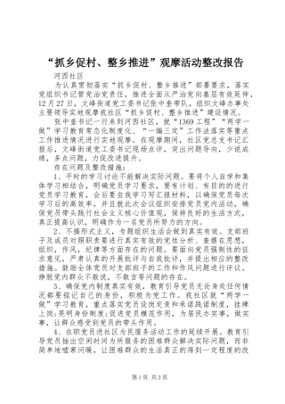 “抓乡促村、整乡推进”观摩活动整改报告