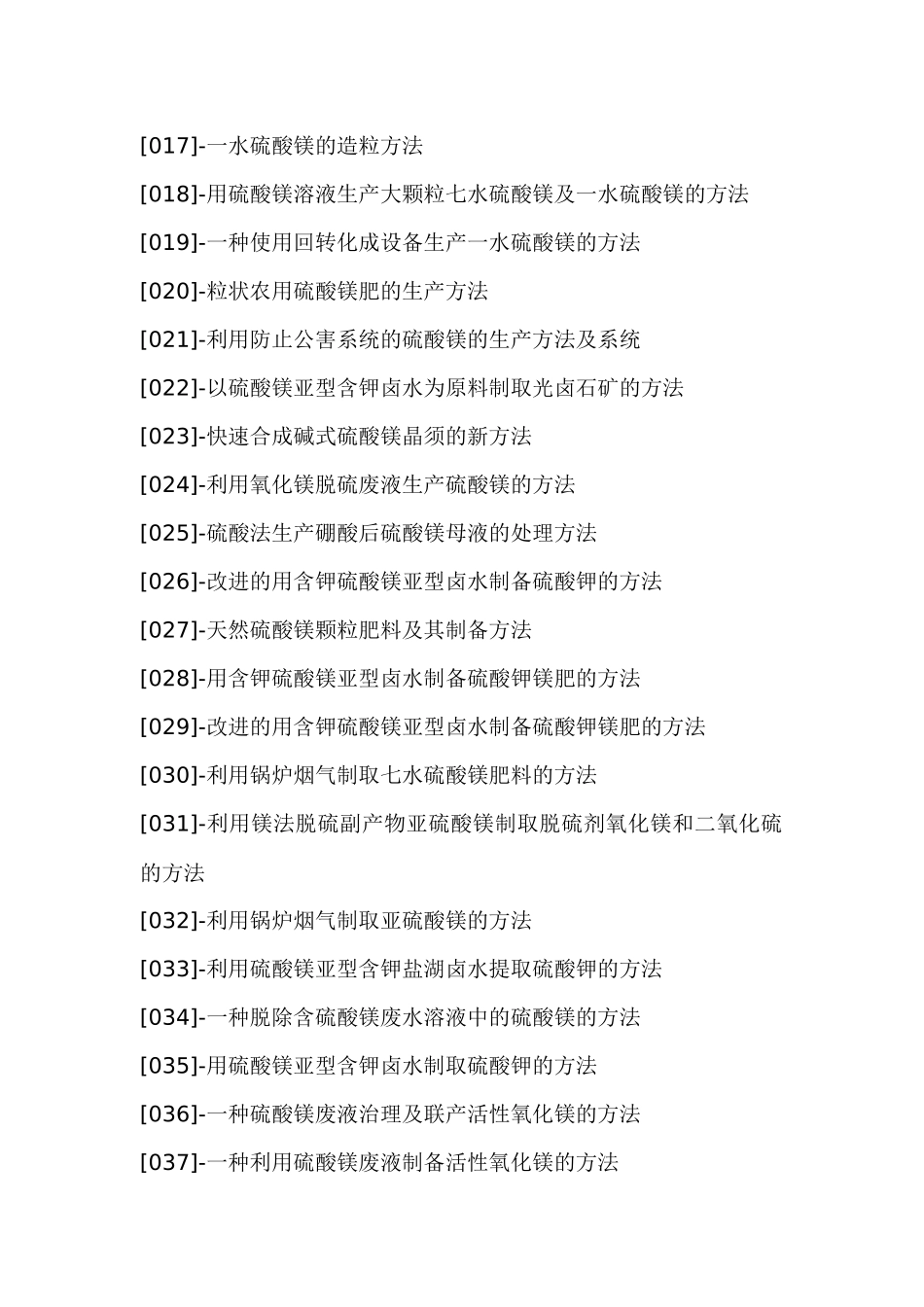 硫酸镁生产创新配方设计新工艺与制备新方法新技术应用专利手册_第2页
