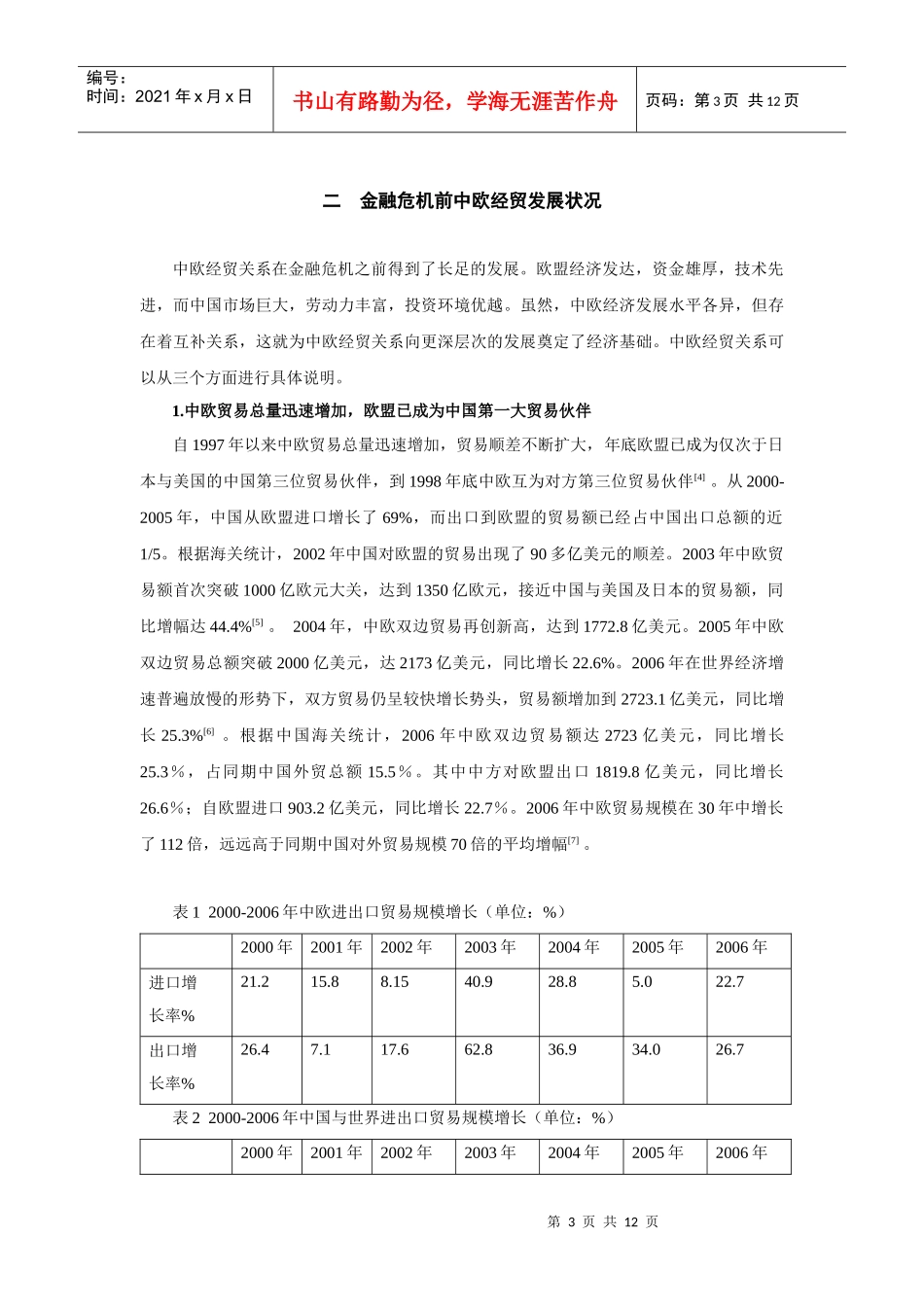 金融危机冲击下的中欧经贸状况分析_第3页