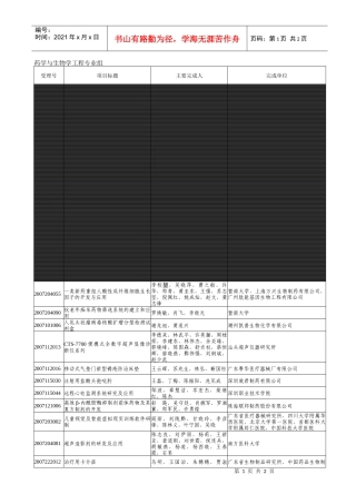 药学与生物学工程专业组