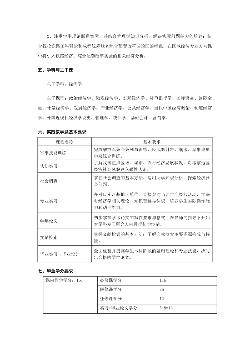 经济学专业08培养计划_第2页