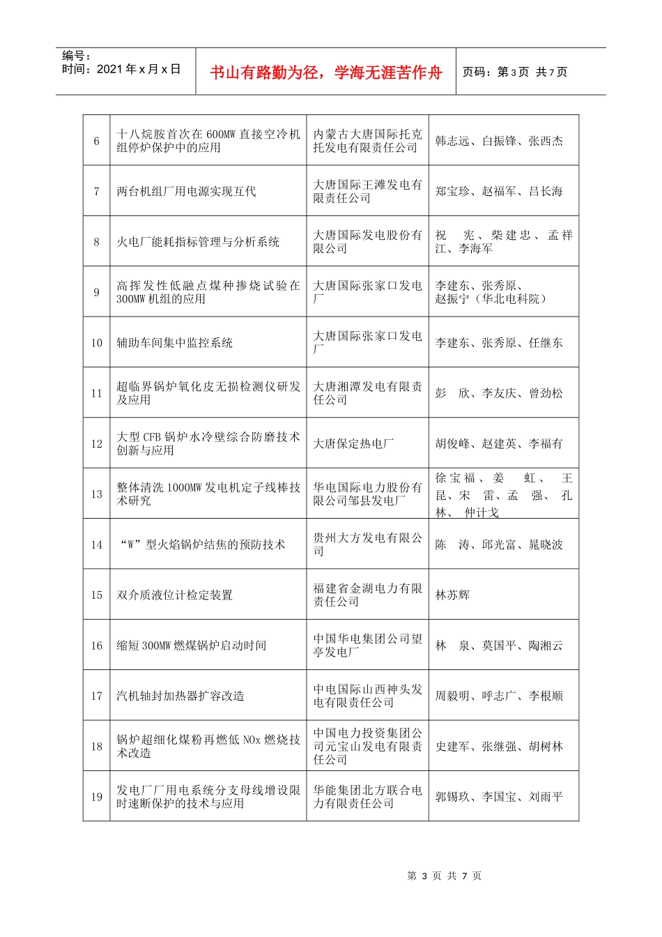 首届全国电力职工技术成果奖获奖项目一览表doc-首届全国_第3页