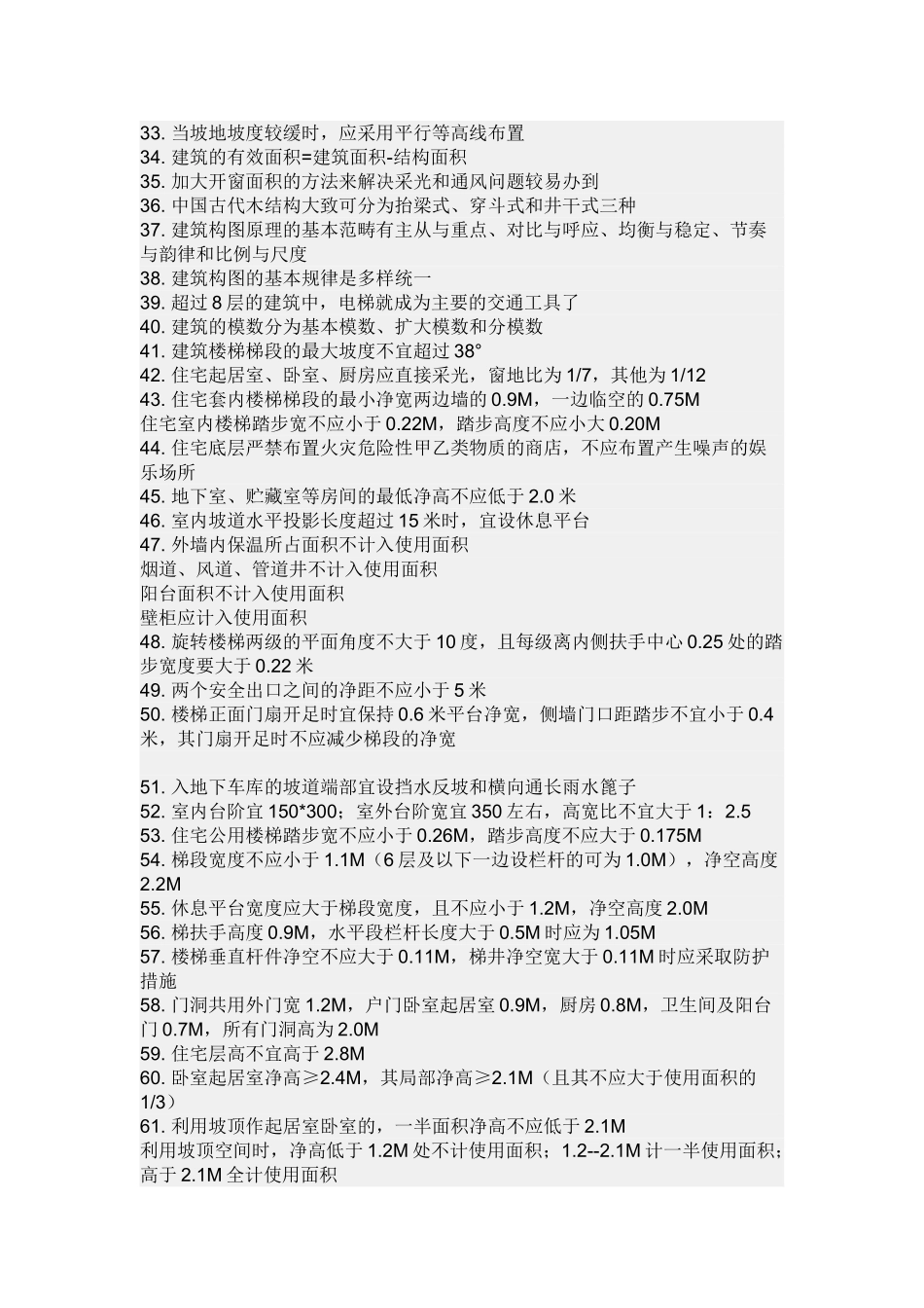 建筑设计常用经验尺寸须知200条_第2页