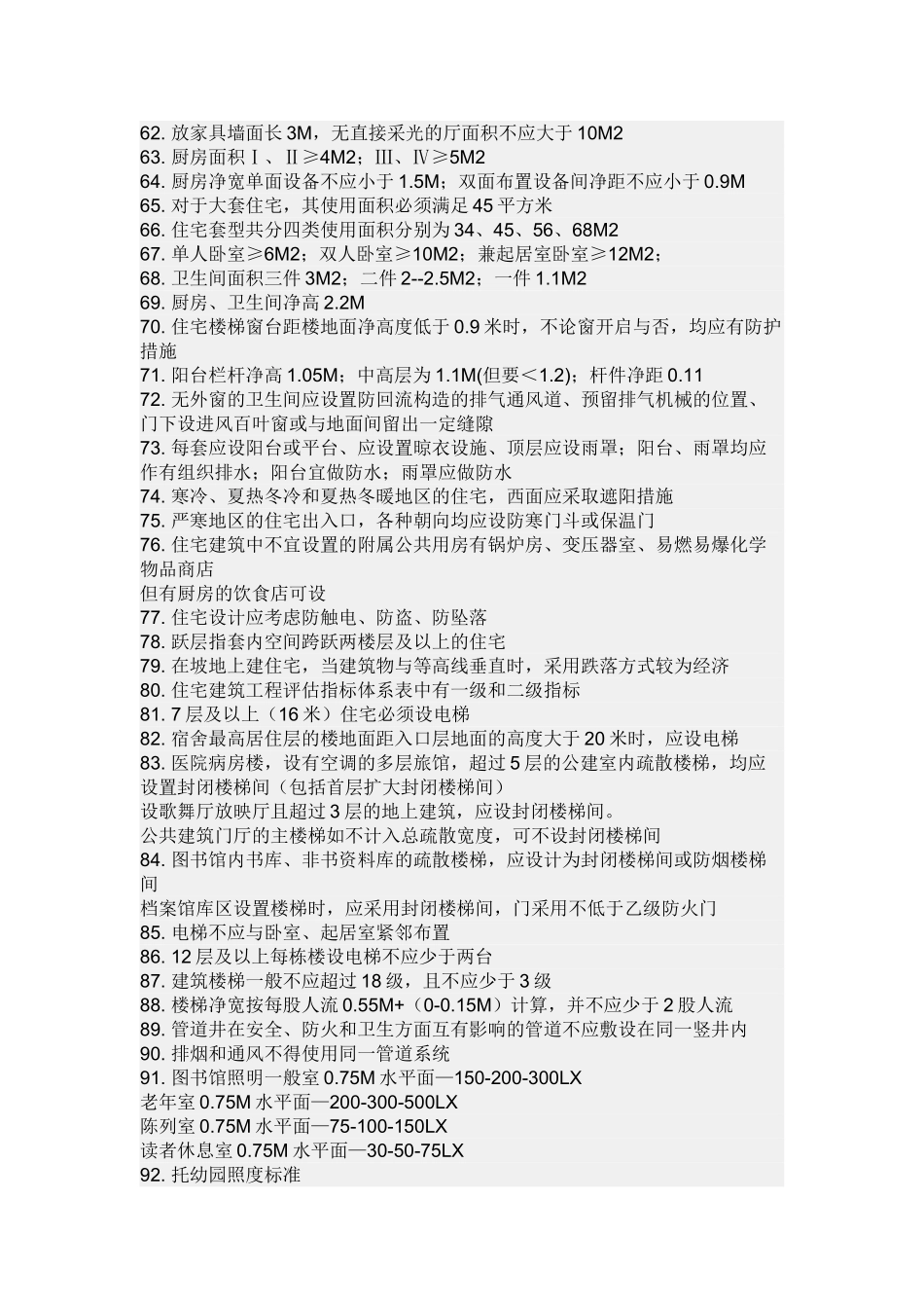 建筑设计常用经验尺寸须知200条_第3页