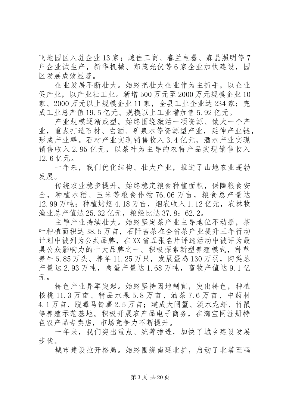 XX年XX县区政府工作报告 (39)_第3页