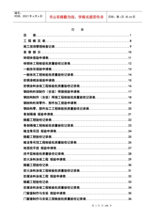 装饰装修工程竣工验收表格大全（DOC230页）