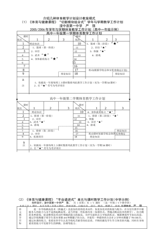 介绍几种体育教学计划设计教案模式