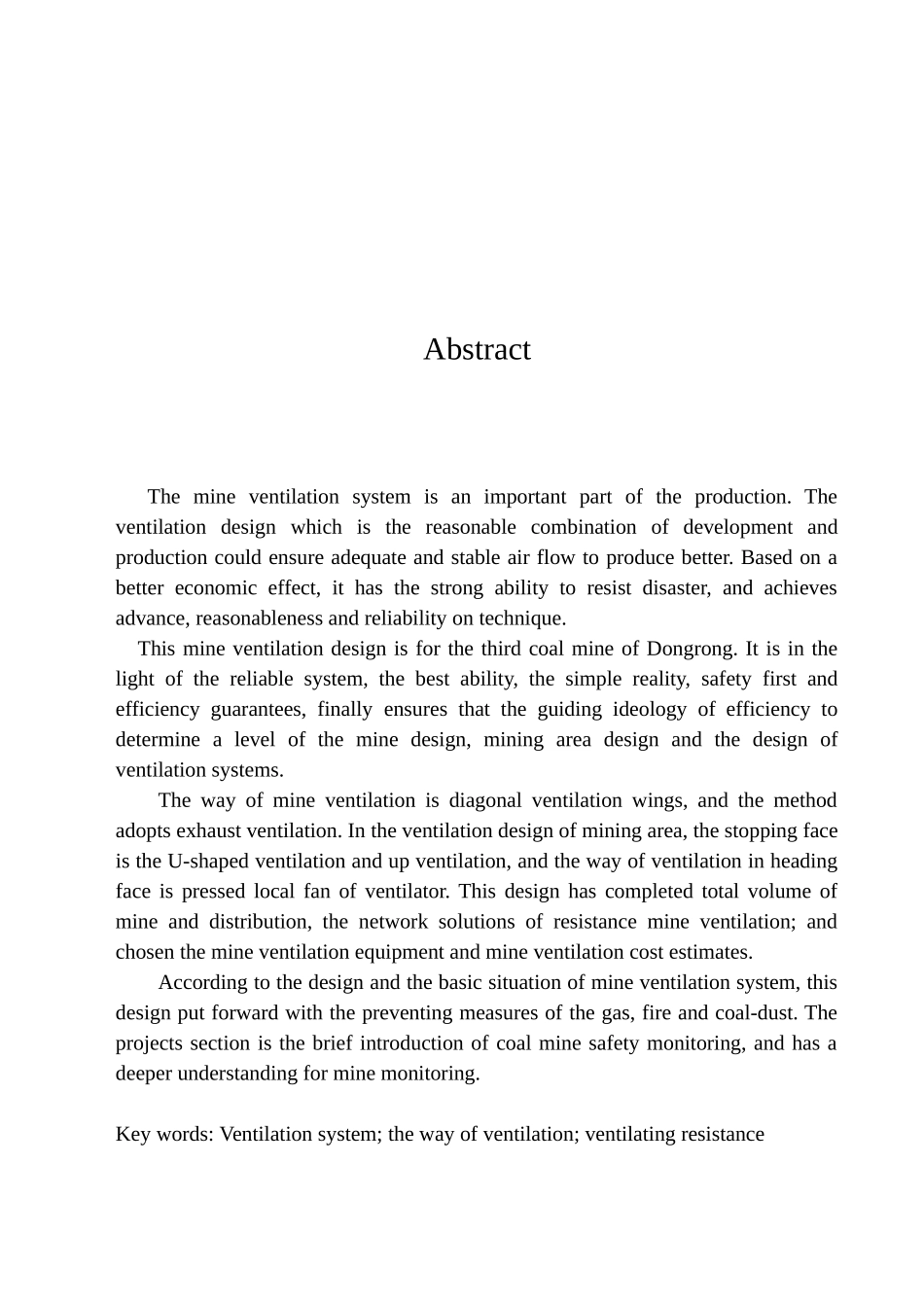 黑龙江科技学院通风安全专业毕业设计说明书范例一(东荣三矿)_第2页