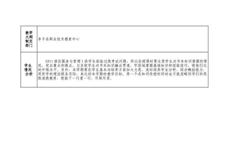 酒店专业《客房》授课计划_第2页
