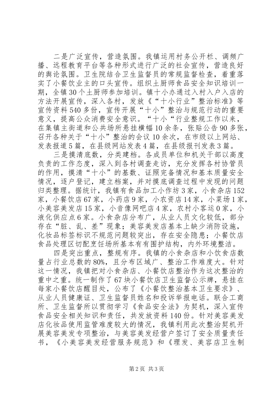 “十小”行业整治工作汇报材料_第2页