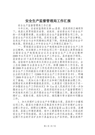 安全生产监督管理局工作汇报 (12)