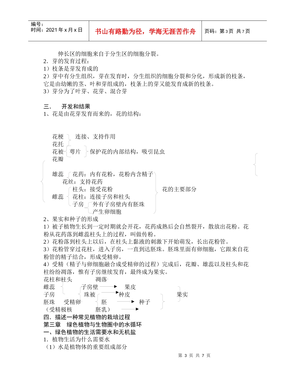 生物复习提纲(七上期末较全面)_第3页