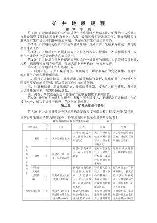 矿井地质规程1984.5