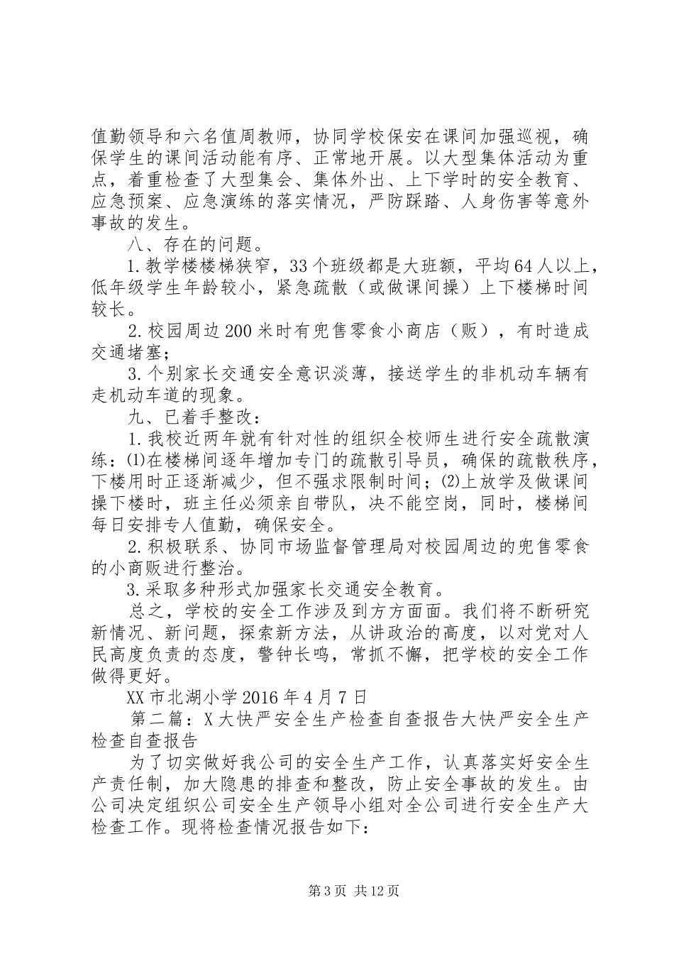 安全“大快严”自查报告_第3页