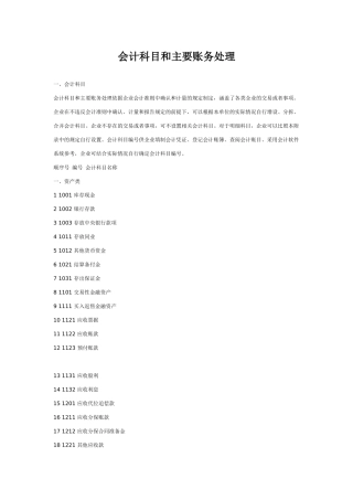 会计科目及账务处理方式