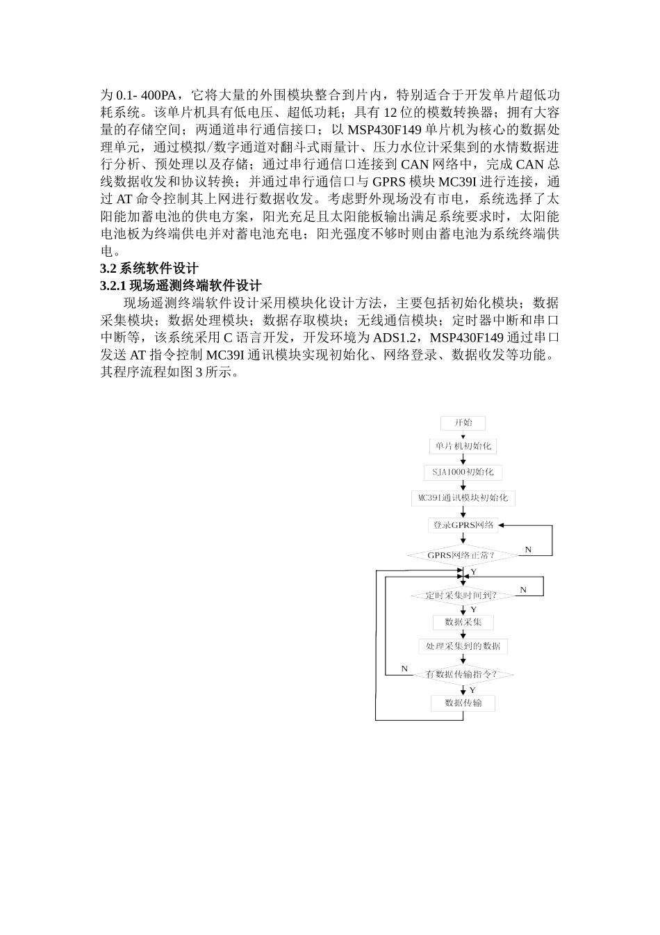 基于GPRS与CAN总线的水情智能监测系统的设计与实现_第3页