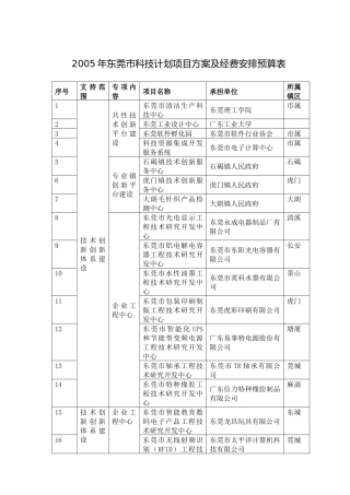 经费安排预算表