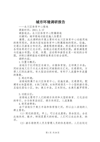 城市环境调研报告