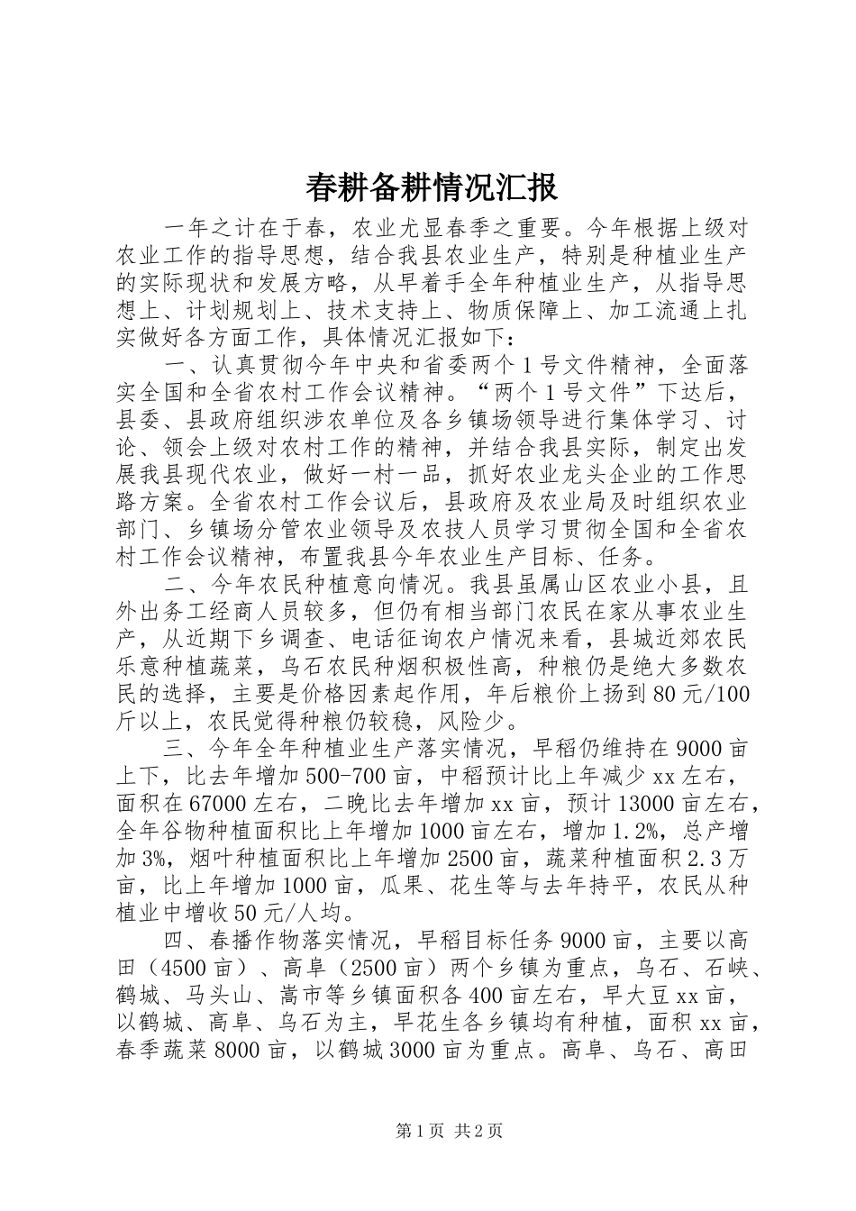 春耕备耕情况汇报_第1页