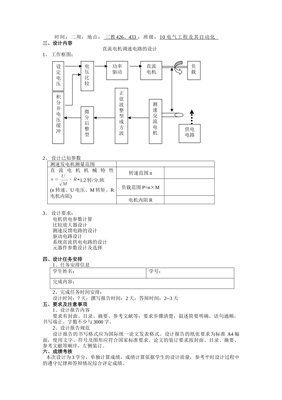 模拟电子技术课程设计任务书_第3页